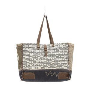 Myra Bag X Design Weekender Tote Leather Canvas
